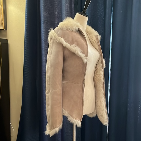 Natural Toscana Shearling Coat NWOT - Picture 4 of 11